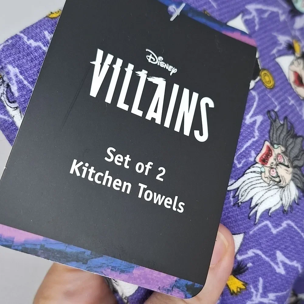 purple Disney Villains kitchen towels cotton